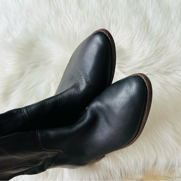 Lucky Brand Laerys Black Leather Boots Shoes 8.5 - Picture 8 of 16